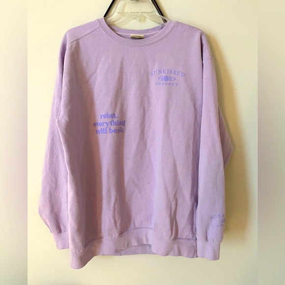 Take It Easy Oversized Lilac Sweatshirt - Picture 4 of 7
